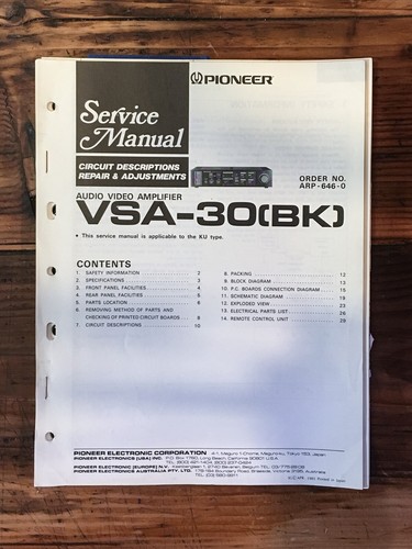 Pioneer vsa amplificatore - pioneer, vsa-30