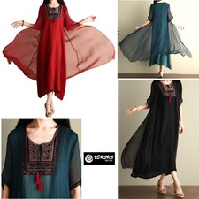 Vestito Lungo Donna Caftano Etnico con Chiffon Woman Maxi Dress Kaftan 110427