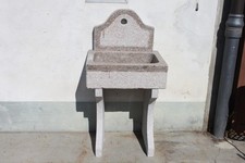 LAVELLO LAVANDINO IN MARMO 60x45 H110 CON  VASCA UNICA ALZATE E TESTATA GIARDINO