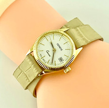 Orologio donna oro 750 18kt GENEVE lady cassa Ø 24 cinturino tipo Hermes lungo