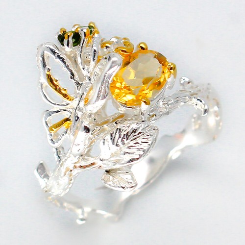 Anello argento citrino - argento,
