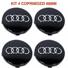 kit 4 tappi audi 68mm coprimozzo cerchi lega a3 a4 a5 a6 a8 a7 q3 q5 q7 tt nero