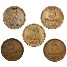 ROMANIA Lotto 5 monete: 5 Bani 1953 1954 1955 1956 1957