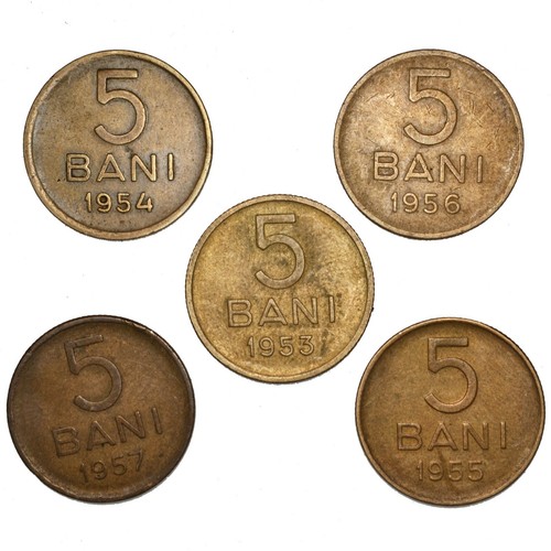 Romania lotto monete 5 bani - romania, monete: