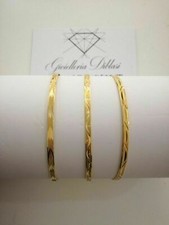   BRACCIALI 3 RIGIDI Oro GIALLO 18 Karati 750% Donna Made in italy