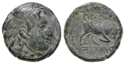 Ancient greek bronze coin - coin,