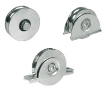 RUOTA RUOTE PER CANCELLO CANCELLI SCORREVOLE GOLA TONDA CON PERNO PIASTRA