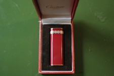 CARTIER LACCA BORDEAUX ACCENDINO LIGHTER FEUERZEUG FUNZIONANTE