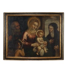 Quadro Antico Dipinto Soggetto Sacro Olio su Tela XVII Secolo Originale