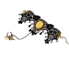 Anello Baciamano da Donna Regolabile Bracciale Braccialetto Link Pizzo L.1262