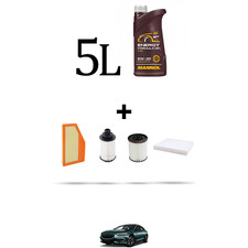 HOFFCAR Kit tagliando 4 FILTRI e 5L OLIO per Opel Insigna B 2.0 Diesel 125kw Dal