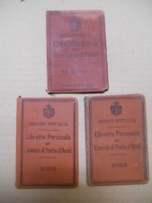 3 LIBRETTI PORTO D'ARMI REGNO FASCISMO COMPLETI CON FOTO