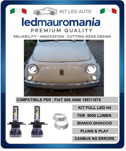 Kit led fiat 500 - h4,