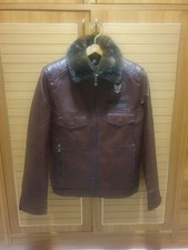 Giubbino stile aviatore in pelle bordeaux