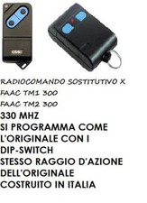 RADIOCOMANDO COMPATIBILE FAAC TM1 TM 2 300 CODIFICA DIP-SWITCH COME L'ORIGINALE