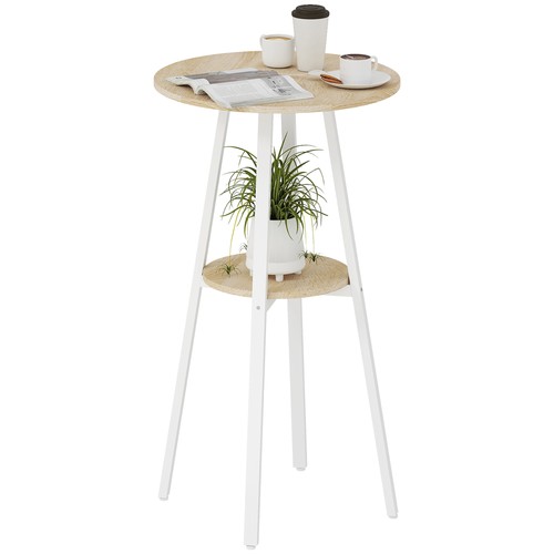 Homcom tavolo alto - rotondo, con