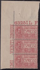 1903 REGNO D'ITALIA, Espresso n. 1 STRISCIA DA TRE CON NUMERO DA TAVOLO MNH/**