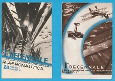 FASCISMO 2 Cartoline  1° Decennale della fondazione della R. Aeronautica Balbo