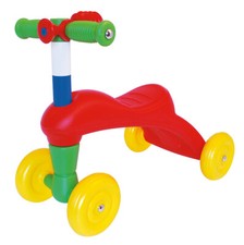 CAVALCABILE TRICICLO PRIMI PASSI SENZA PEDALI IN PLASTICA COLORATA ITALY 49X40