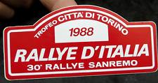 ADESIVO 30° RALLYE SANREMO 1988 RALLYE D'ITALIA  - 10,5 X 5 Cm