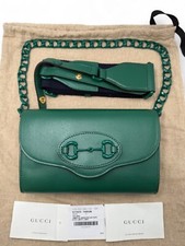 Gucci Horsebit 1955 Nuova In Pelle Verde Con Etichette E Dustbag