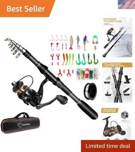 Kit canna pesca fibra di - pesca,