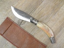 COLTELLO ARTIGIANALE SARDO  da scuoio 27 CM ARBURESA CORNO di MUFLONE lama 12 cm