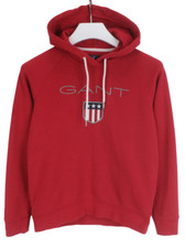 Gant Felpa con Cappuccio Donna Piccolo Pullover Ricamato Rosso