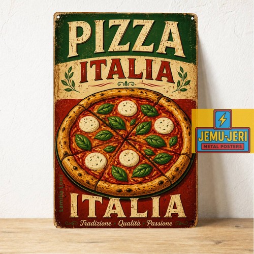 Insegna latta poster pizza - insegna,