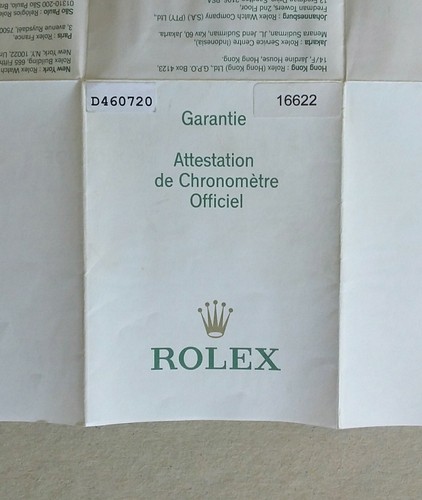 Rolex guarantee warranty paper - rolex,