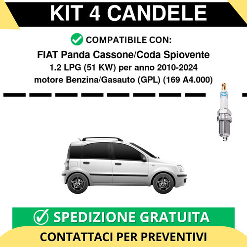 Kit candele per fiat - 4, panda