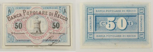 Biglietto fiduciario recco - fiduciario, -recco