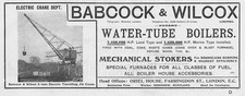 BABCOCK & WILCOX Renfrew; Electric Jib Crane - Antique Engineering Advert 1909