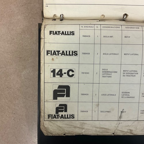 Fiat allis 14c ricambi - allis,