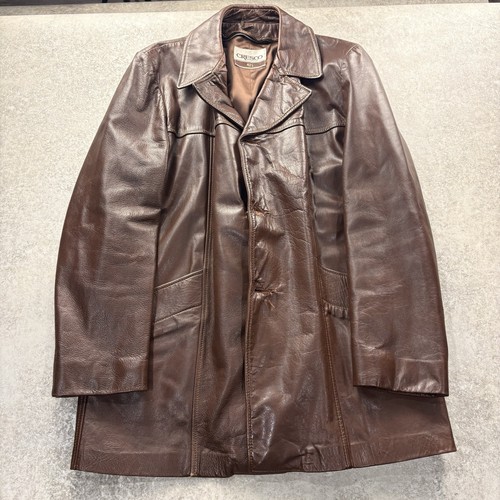 Giacca cappotto pelle marrone