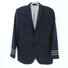 Giacca uniforme pilota NetJets Brooks Brothers blazer uomo 44L misto lana navy