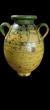 Antico  Orcio Terracotta Smaltata Tunisia MAGHREB  XIX SECOLO VASO
