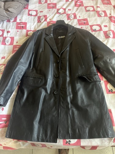 Cappotto vera pelle nero - vera,