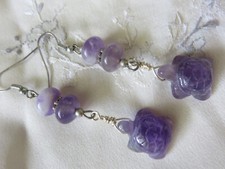 Orecchini pendenti animali portafortuna tartaruga viola ametista -segno Pesci