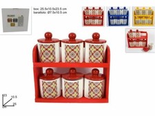x Set 6 Barattoli Ceramica
