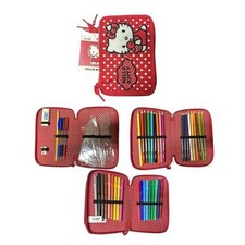 Astuccio Triplo Hello Kitty Rosso 3D con 54 Accessori – Scuola Primaria 3 zip