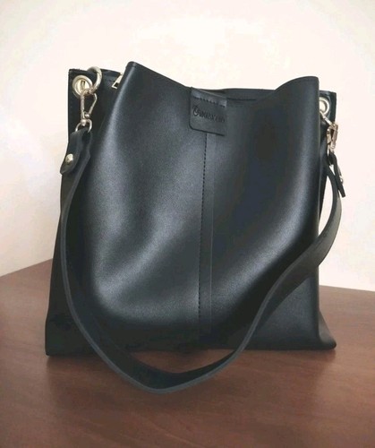 Borsa donna ecopelle nera - ecopelle,