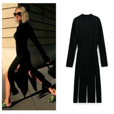 ZARA ABITO MIDI LANA nero con