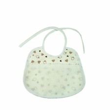 Bavaglino ricamo beige con - bavaglino,