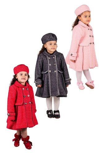Cappotto bambina effetto tweed