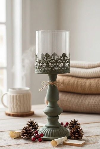 Candeliere vintage rustico - candeliere,