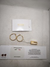 Orecchini cerchi  liscio ed incisio  in oro giallo 9 kt  Diametro 2,4 Cm