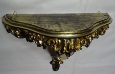 Console M Barocco Oro Nero Doppio 31x21x12cm Retrò Specchio Muro Nuovo