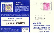 STORIA POSTALE. 1974 CARTOLINA LOTTERIA ITALIA L. 40 FALSO MILANO. CERTIFICATO