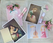 AJ4) LOTTO Ephemera Vintage Art Journaling Scrapbooking Old Stampe Nastri Fiori 